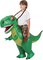 GOOSH Inflatable Dinosaur Ride-on Green Dino Halloween Costume for Kids and Adults